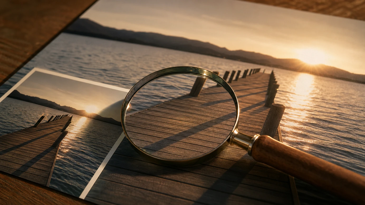 Extended photo edges blending light and texture continuously with the original scene